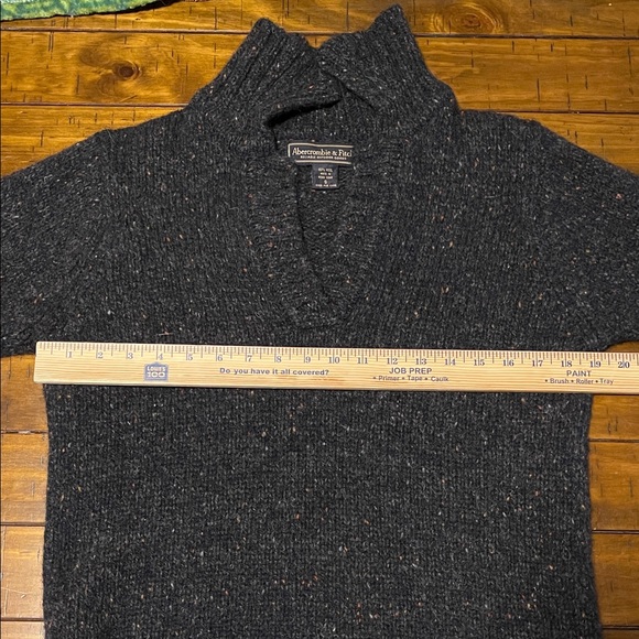 Men's Abercrombie & Fitch Gray Wool Winter Sweater. 100% Wool. Cabincore Size S - Picture 5 of 8